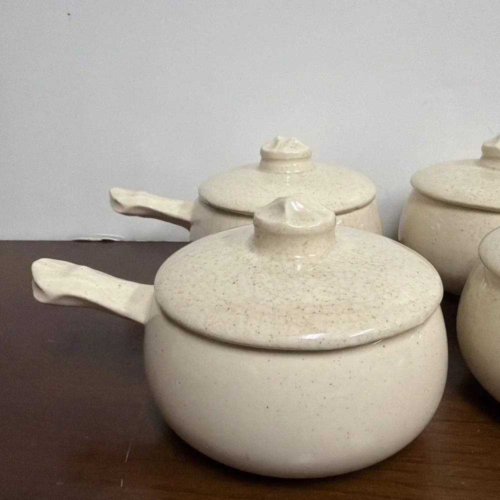 Vintage McCoy Chili/Soup Bowls With Handle & Lid Set Of‎ 4
